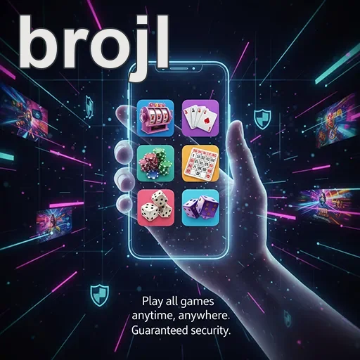 Mobile device displaying Brojl casino gaming interface - brojl